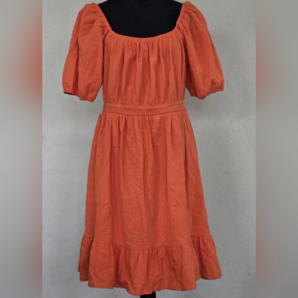 Hesperus Women's Orange Midi Dress
